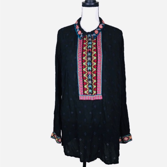 Johnny Was super nice Embroidered Black Tunic Size XXL - Picture 1 of 4